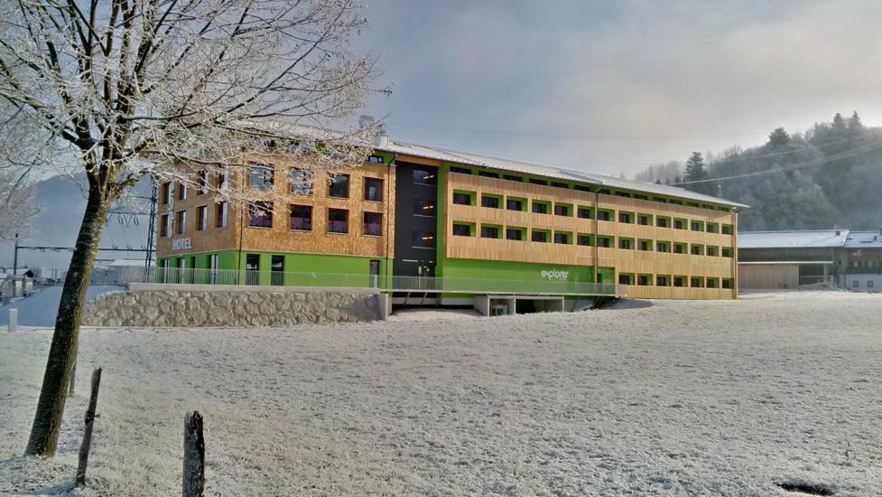 Explorer Hotel St. Johann i. Tirol GU Projektbau Aussenansicht Explorer Hotel St. Johann i. Tirol GU Projektbau Aussenansicht